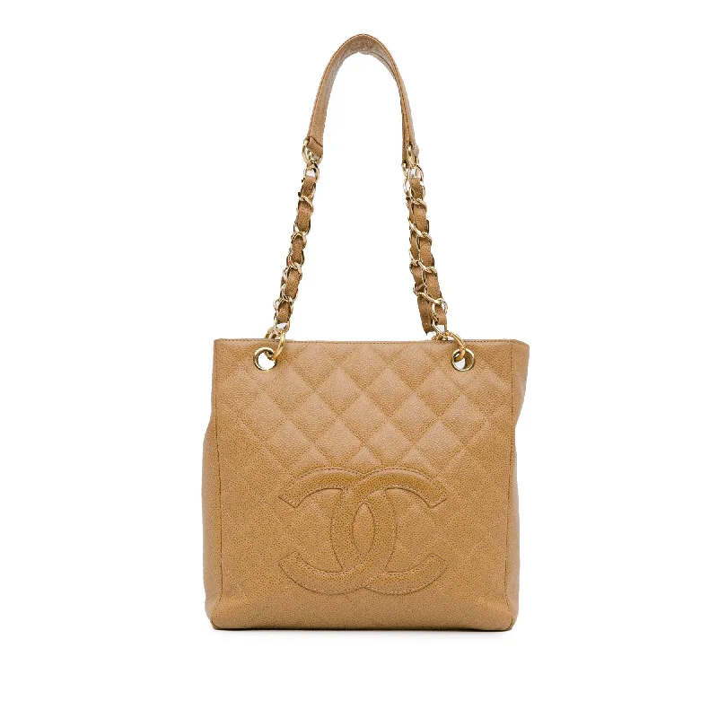 Brown Chanel Caviar Petite Shopping Tote Shoulder Bag