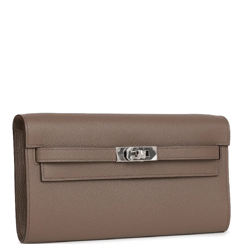 Hermes Kelly Wallet To Go Etain Epsom Palladium Hardware