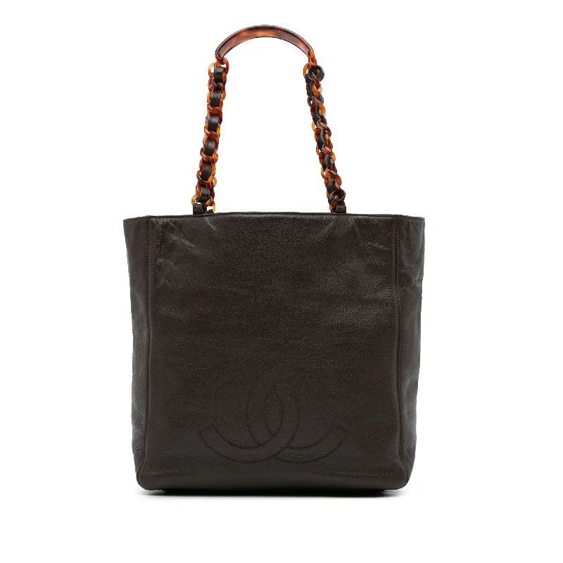 Brown Chanel Caviar CC Tote Bag