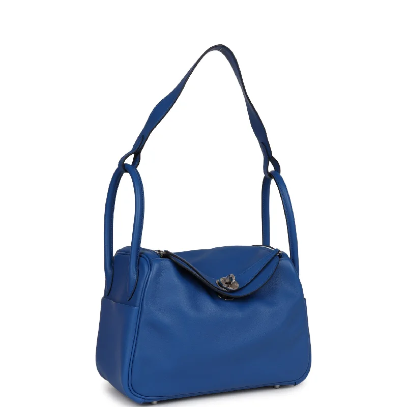 Hermes Lindy 26 Bleu France Verso Swift Palladium Hardware