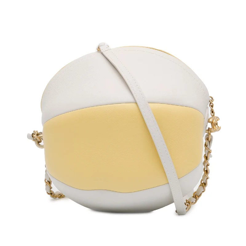 Yellow Chanel Calfskin Coco Beach Ball Bag