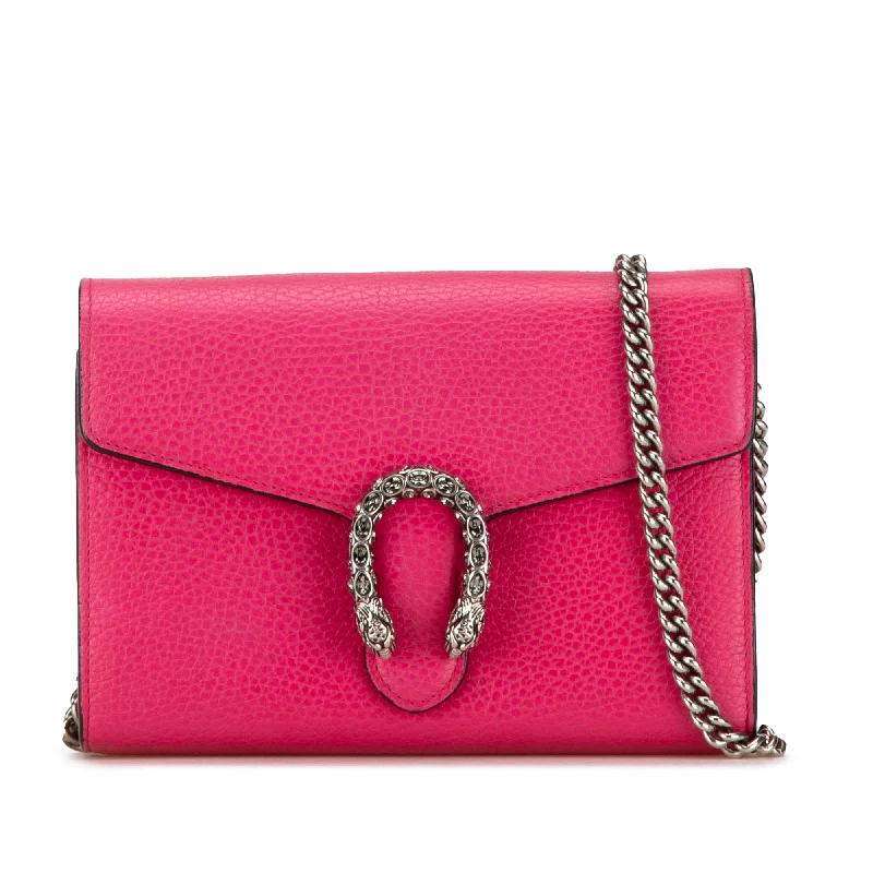 Pink Gucci Mini Dionysus Wallet on Chain Crossbody Bag