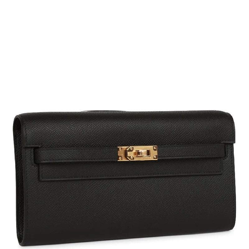 Hermes Kelly Wallet To Go Black Epsom Gold Hardware