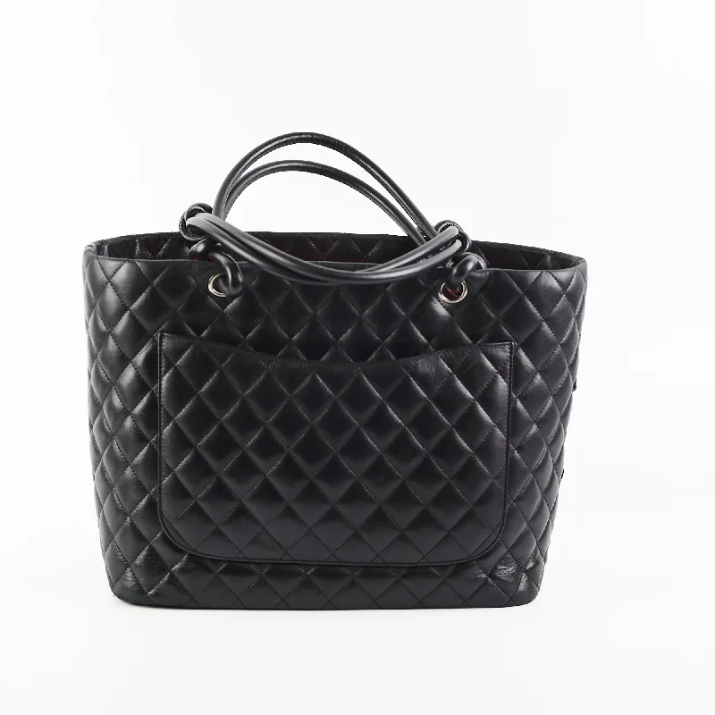 Chanel Small Crossbody Bag for TravelChanel Cambon Black Lambskin Tote