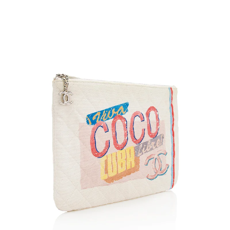 Chanel New Arrival Handbag with Gold HardwareChanel Canvas Coco Cuba Pouch - FINAL SALE (18094)