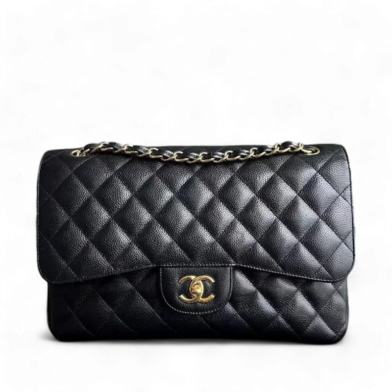 Chanel Small Crossbody Bag for TravelChanel Caviar Jumbo Double Flap Classic Flap Quilted Calfskin Black GHW