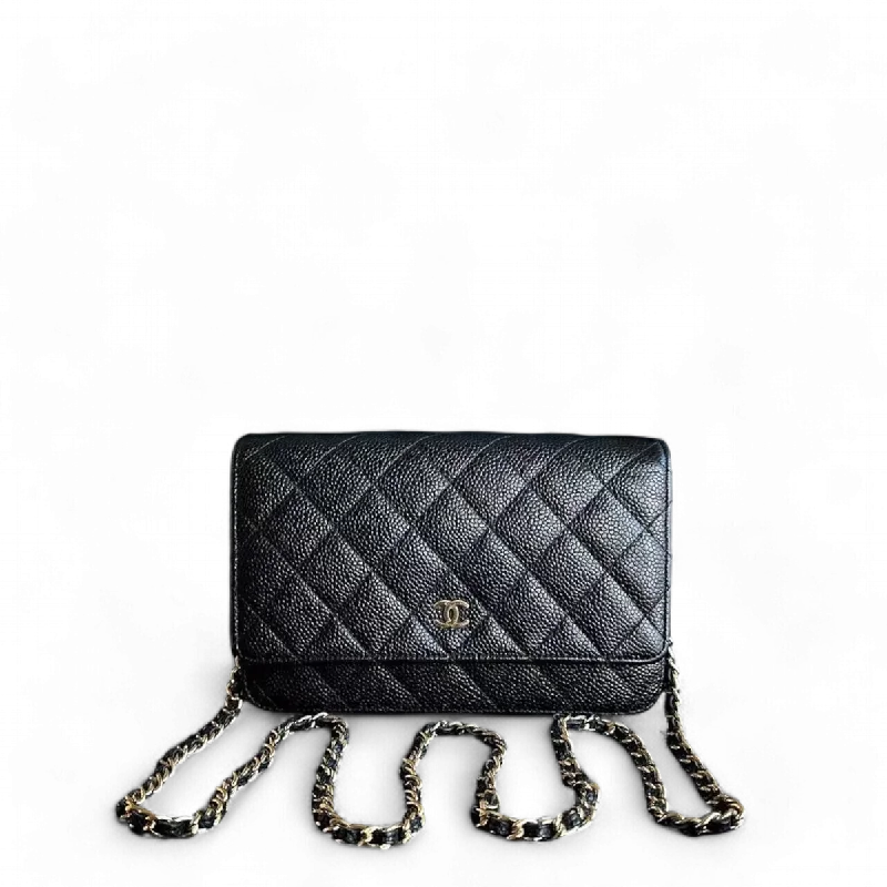 Chanel Designer Handbag with Unique DesignChanel Caviar WOC Wallet On Chain Quilted Calfskin Black GHW No 18