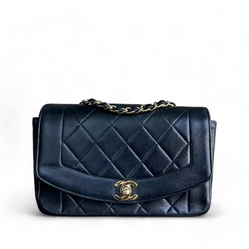 Chanel Chain Strap Handbag for Everyday UseDiana Small 23CM Vintage Quilted Lambskin Black Golden Hardware Series 2