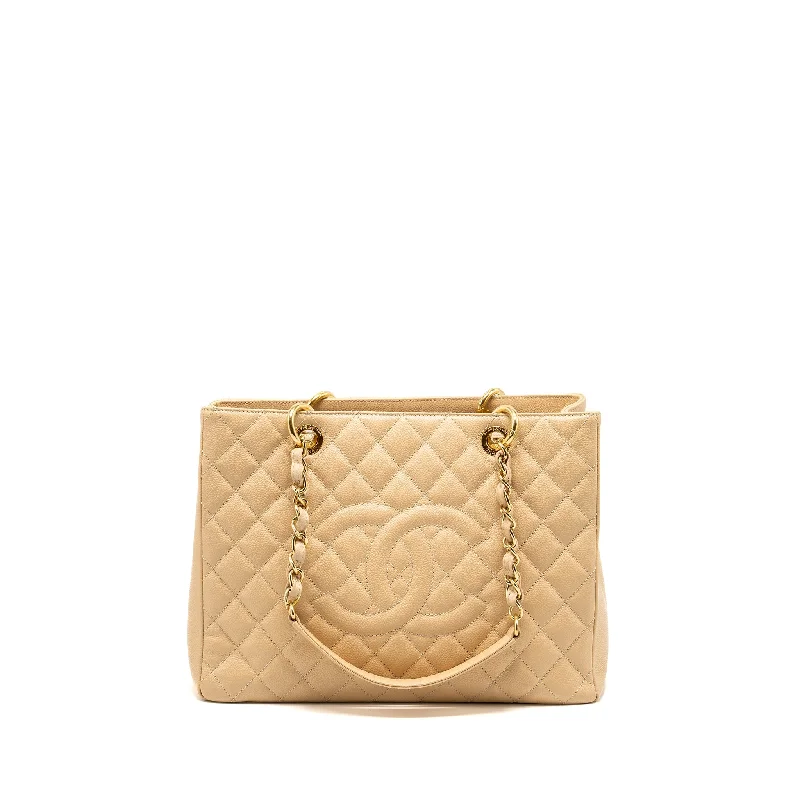 Chanel All - Match Handbag for Versatile StylingChanel Grand Shopping Tote Caviar Beige GHW