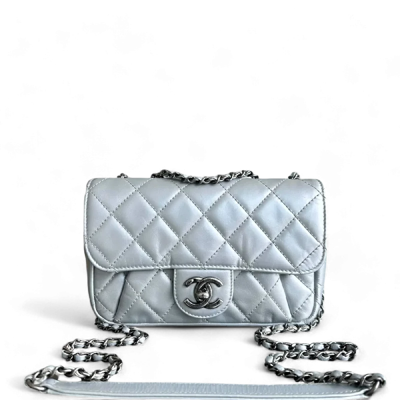 Chanel Vintage Inspired Handbag for Retro LoversChanel Mini Rectangular Flap - Plated Chain Seasonal Flap Quilted Calfskin Silver SHW No 21