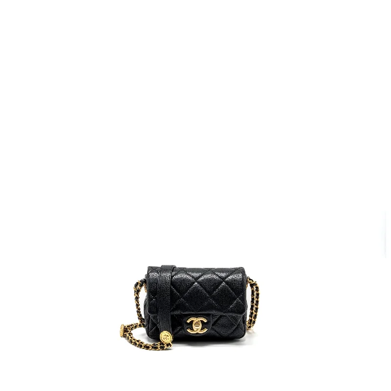 Chanel Lightweight Handbag for Daily ErrandsChanel Mini Twist Your Button Flap Bag Caviar Black GHW (Microchip)