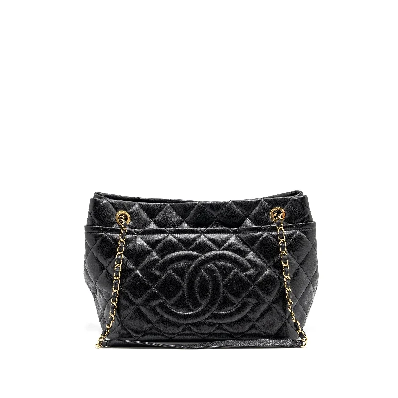 Chanel All - Match Handbag for Versatile StylingChanel quilted shoulder shopping tote bag caviar black GHW