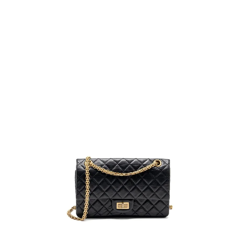 Chanel Designer Handbag with Unique DesignChanel Small 2.55 reissue double flap bag aged calfskin black GHW