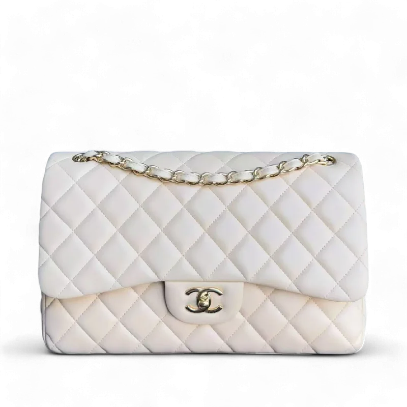 Chanel Colorful Handbag for Spring OutfitsChanel Classic Flap Jumbo - Double Flap Quilted Lambskin Beige Gold Hardware Series 16