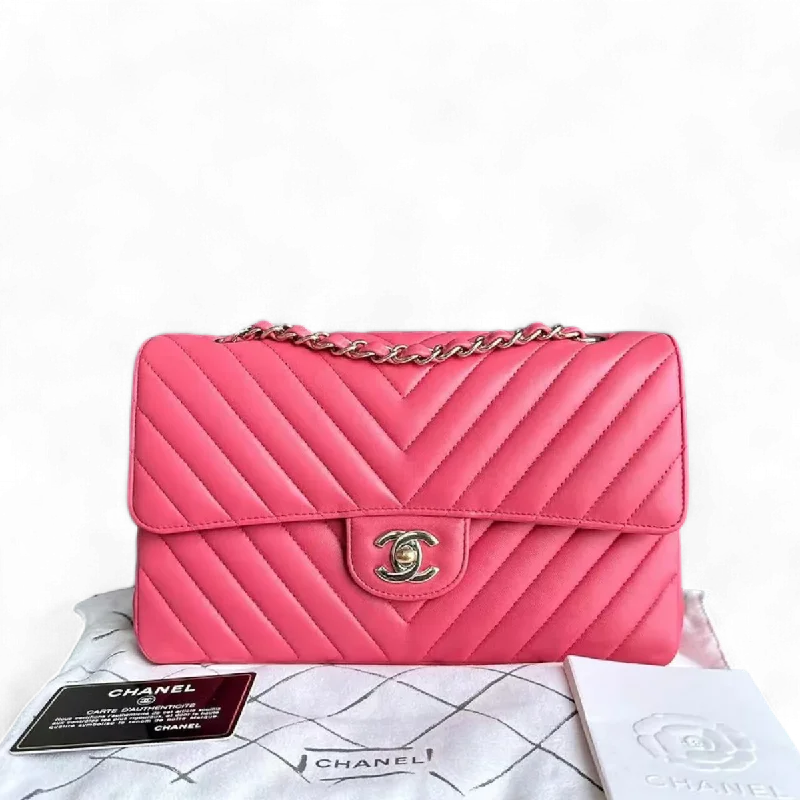 Chanel All - Match Handbag for Versatile Styling*Like New* Medium Chevron Lambskin Coral Pink Golden Hardware Series 24