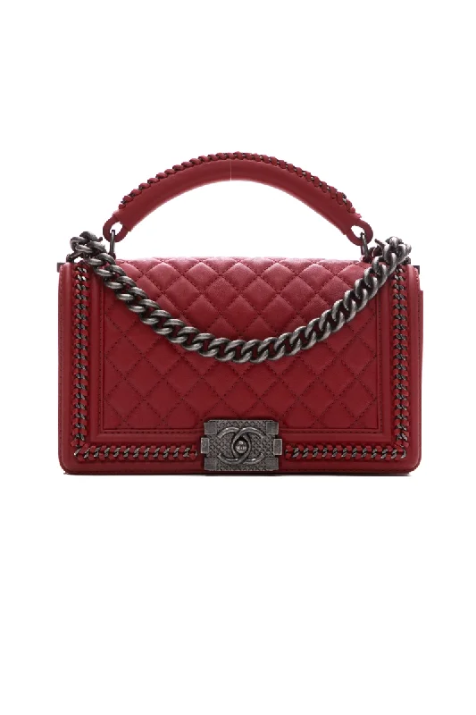 Chanel Classic Flap Bag for Evening PartyMedium Boy Bag with Top Handle