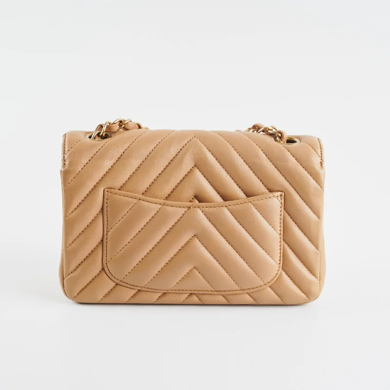 Chanel Vintage Inspired Handbag for Retro LoversChanel Cuba Chevron Rectangular Mini Flap Beige