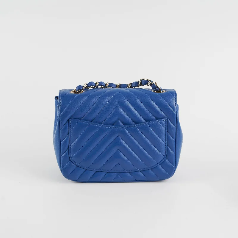 Chanel New Arrival Handbag with Gold HardwareChanel Chevron Square Mini Blue