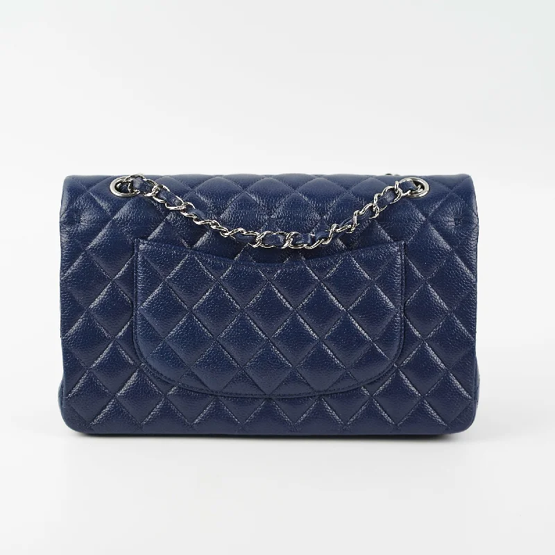 Chanel Quilted Leather Shoulder Bag for FashionistasChanel Classic Flap Medium Large Caviar Blue Shoulder Bag