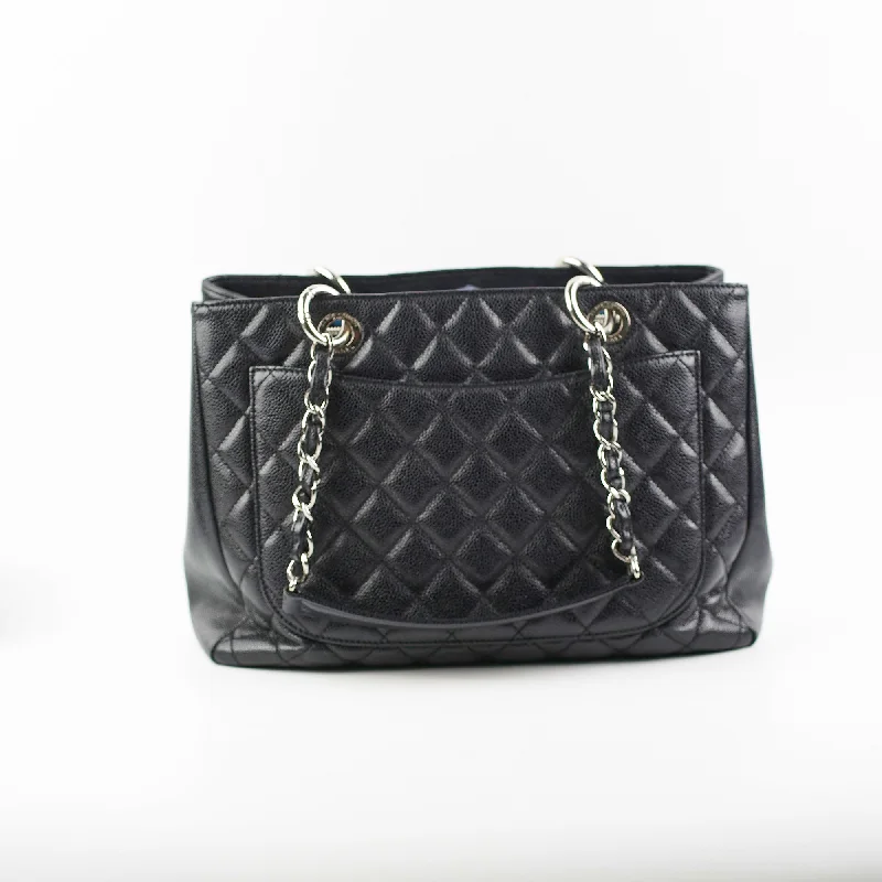 Chanel Chain Strap Handbag for Everyday UseChanel Grand Shopping Tote GST Caviar Black Shoulder Bag