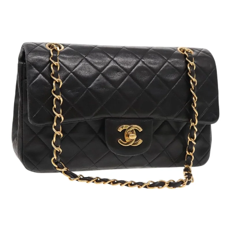 Chanel Designer Handbag with Unique DesignCHANEL Matelasse 23 Turn Lock Chain Bag Lamb Skin Black Gold CC  94676A