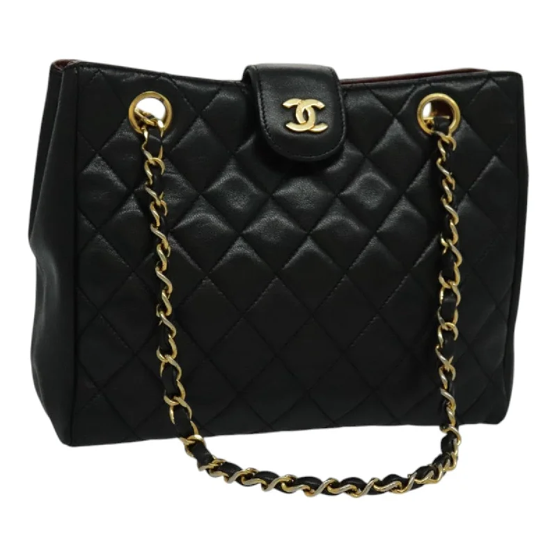 Chanel Limited Edition Handbag for CollectorsCHANEL Matelasse Chain Shoulder Bag Lamb Skin Black Gold CC  yk15615A