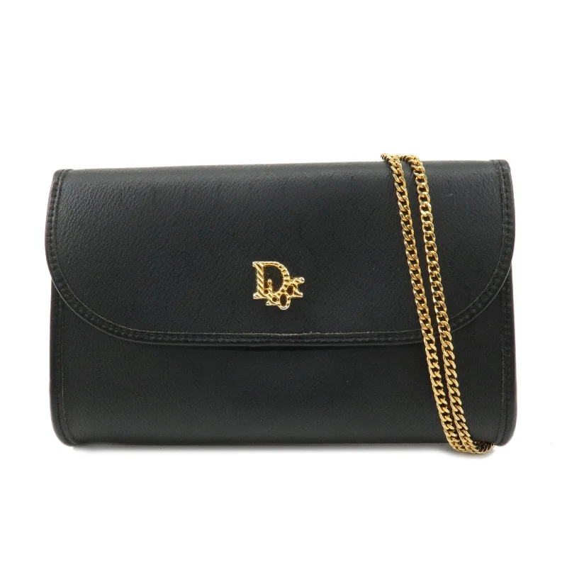 Fashion - forward Christian Dior tote bags for the modern womanChristian Dior Honeycomb PVC Leather Chain Shoulder Bag Black