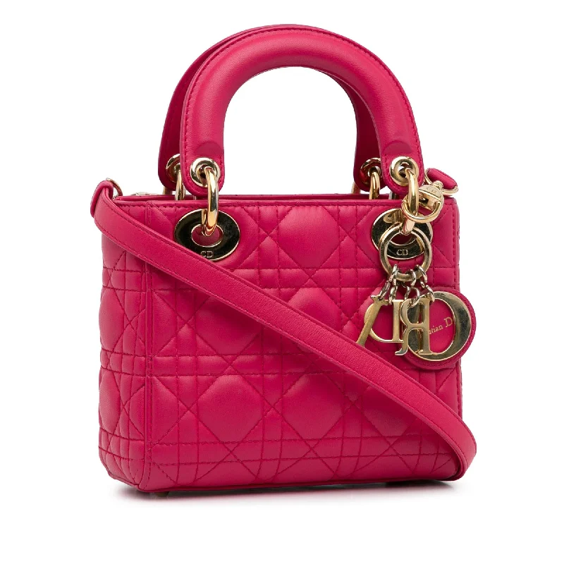 Christian Dior bags with a quilted pattern and gold - toned hardwareDior Mini Lambskin Cannage Lady Dior (wGrjFc)