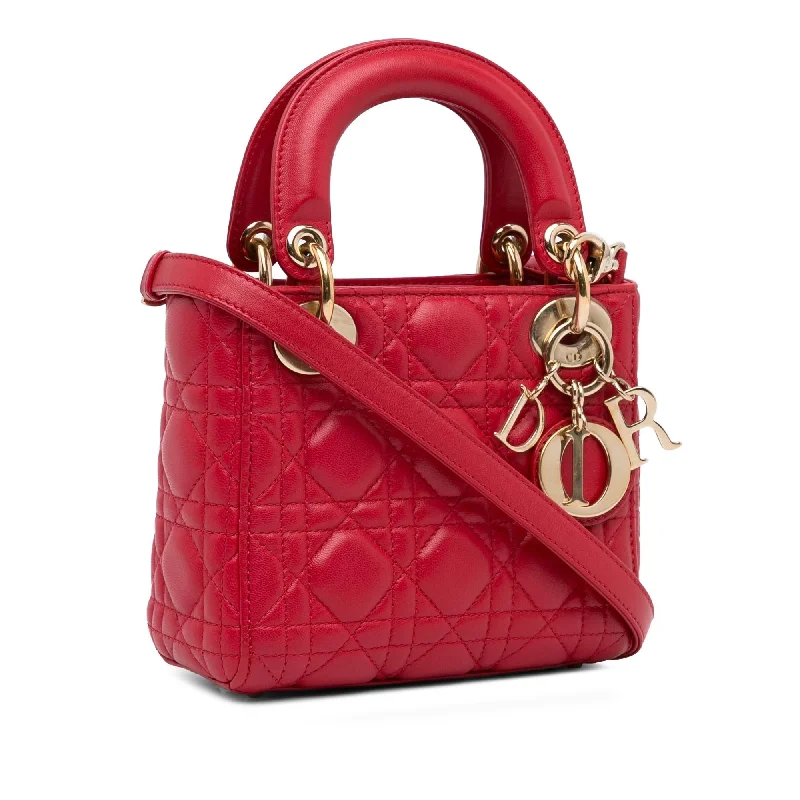 Fashion - forward Christian Dior tote bags for the modern womanDior Mini Lambskin Cannage Lady Dior (xpSv3N)