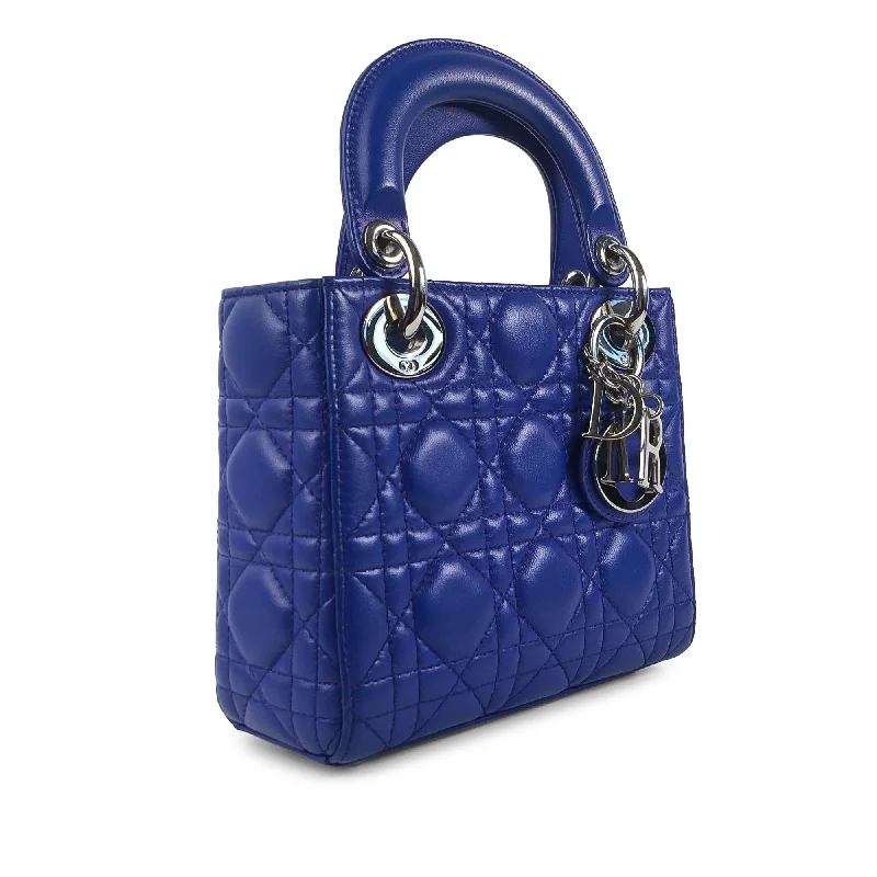 Christian Dior bags with a side - pocket for holding a water bottleDior Mini Lambskin Cannage Lady Dior (YdqZYX)