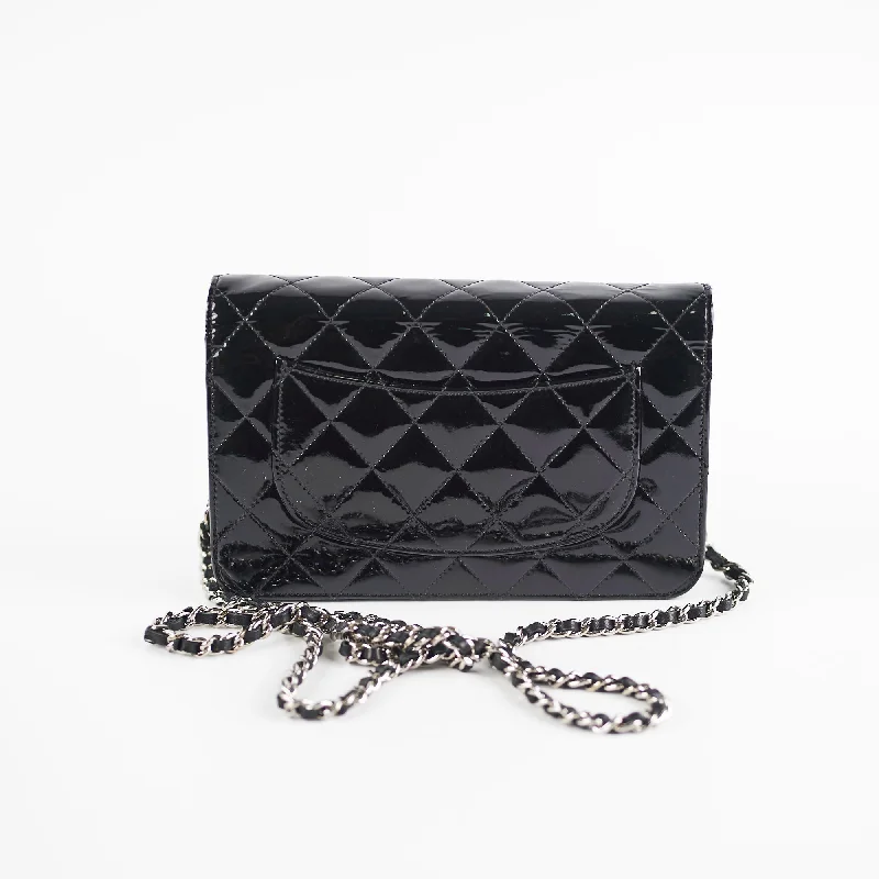 Chanel Handbag with Adjustable Strap for ComfortChanel Patent Leather Wallet on Chain Black