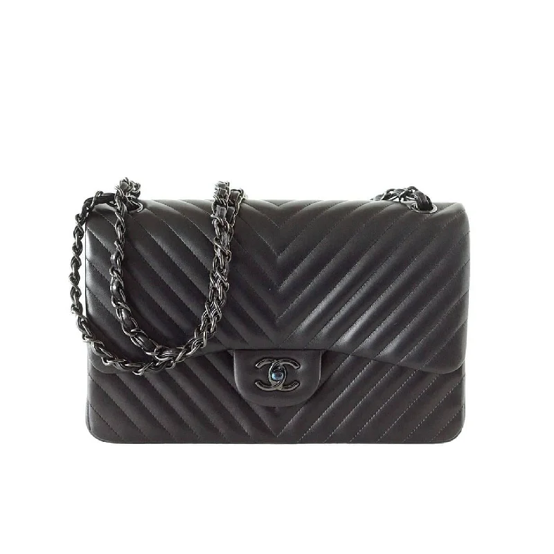 Chanel Small Crossbody Bag for TravelChanel Bag Chevron So Black Jumbo Classic Double Flap Quilted  New