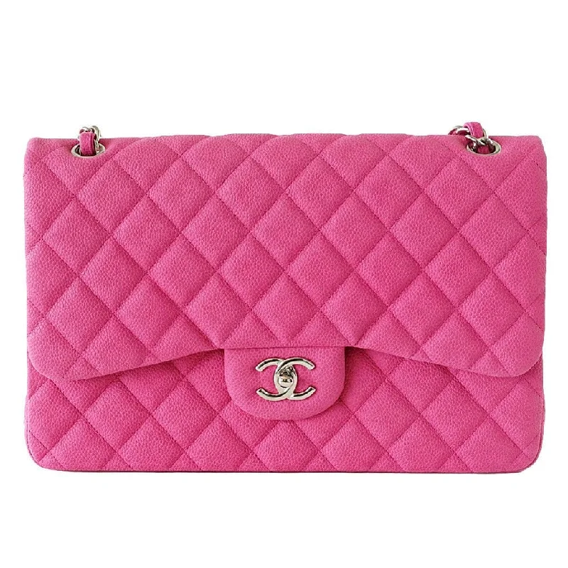 Chanel Colorful Handbag for Spring OutfitsChanel Bag Jumbo Double Flap Quilted Hot Pink Fuchsia Sueded Caviar  new