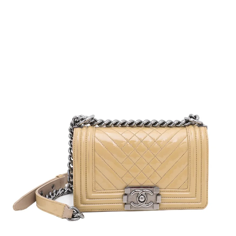 Chanel Vintage Inspired Handbag for Retro LoversChanel Beige Le Boy Mix Quilted Flap Small Bag