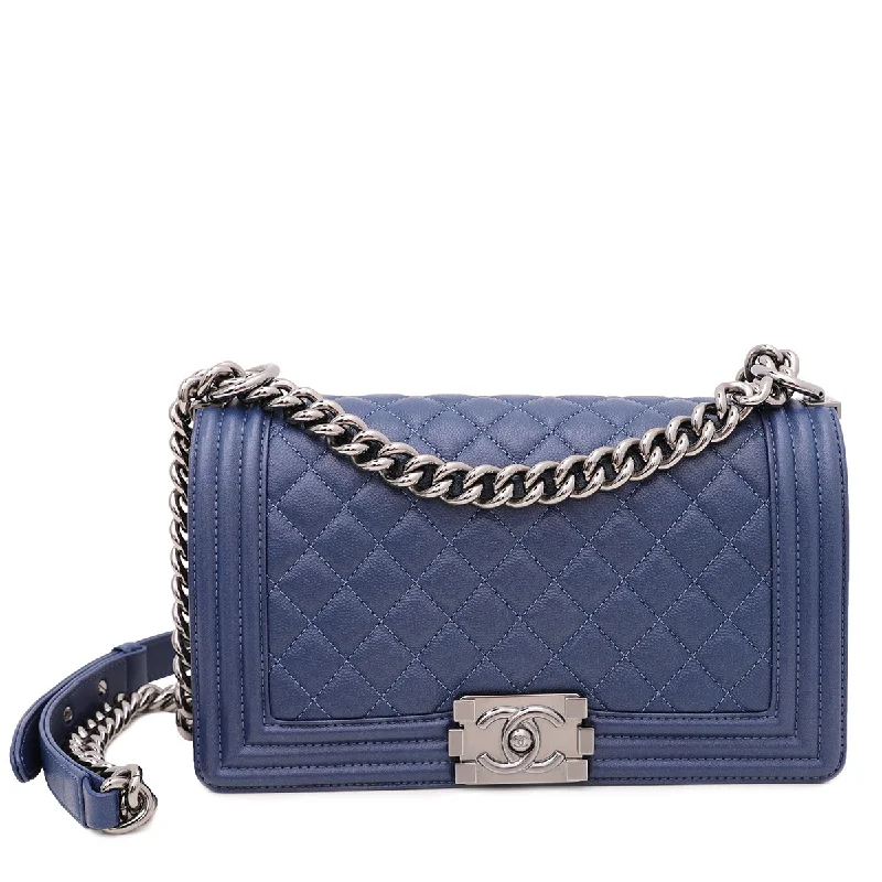 Chanel Vintage Inspired Handbag for Retro LoversChanel Blue CC Le Boy Bag Medium