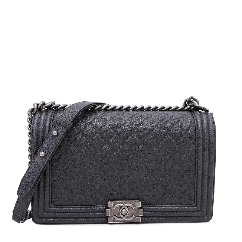 Chanel Luxury Handbag for High - End EventsChanel Charcoal Le Boy Large Bag