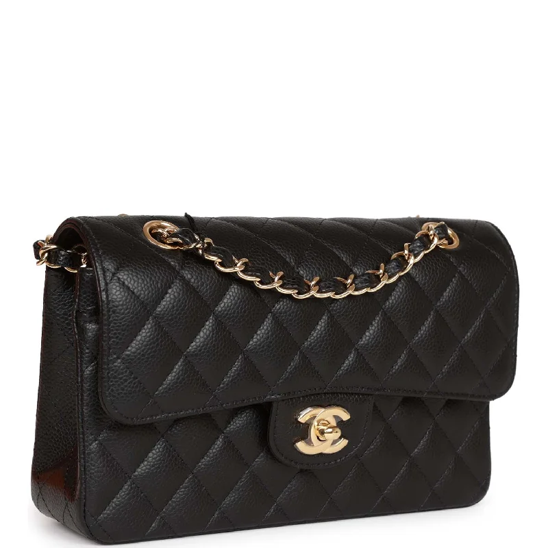 Chanel Vintage Inspired Handbag for Retro LoversChanel Small Classic Double Flap Black Caviar Gold Hardware