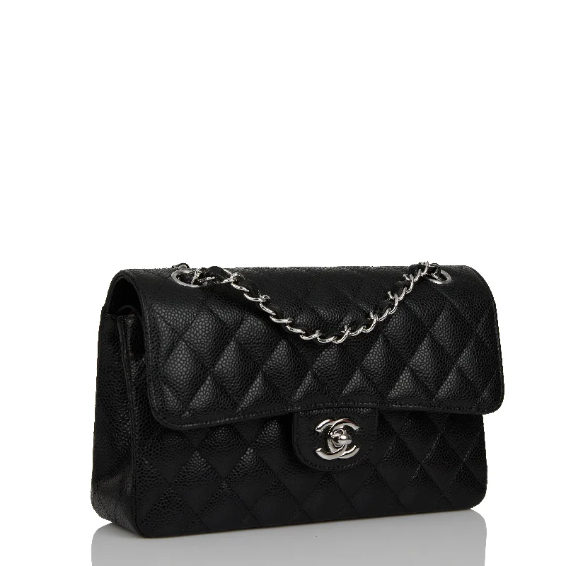 Chanel New Arrival Handbag with Gold HardwareChanel Small Classic Double Flap Black Caviar Silver Hardware