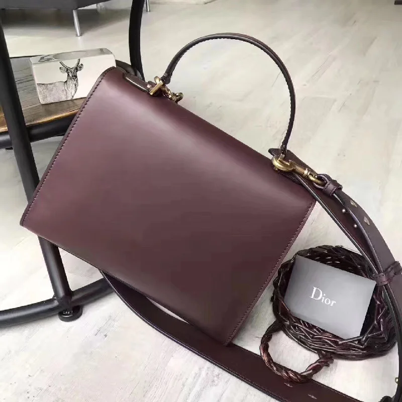 Christian Dior handbags with a detachable mirror for on - the - go touch - upsDior DiorAddict Tote Bag In Bordeaux Calfskin