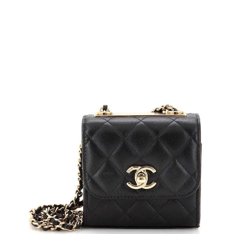 Christian Dior handbags with a back - pocket for quick storageTrendy CC Clutch with Chain Quilted Lambskin Small