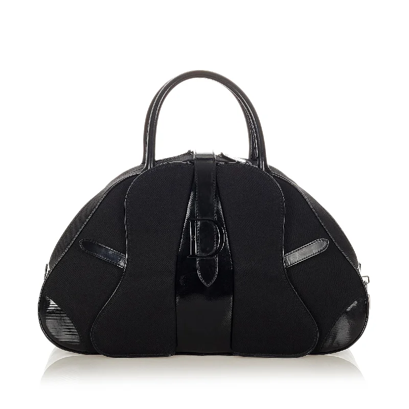 Christian Dior bags with a zip - top closure and multiple compartmentsDior Double Saddle Nylon Dome Bag (SHG-23599)