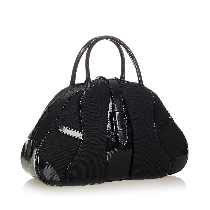 Contemporary Christian Dior handbags with a unique shapeDior Double Saddle Nylon Dome Bag (SHG-23599)