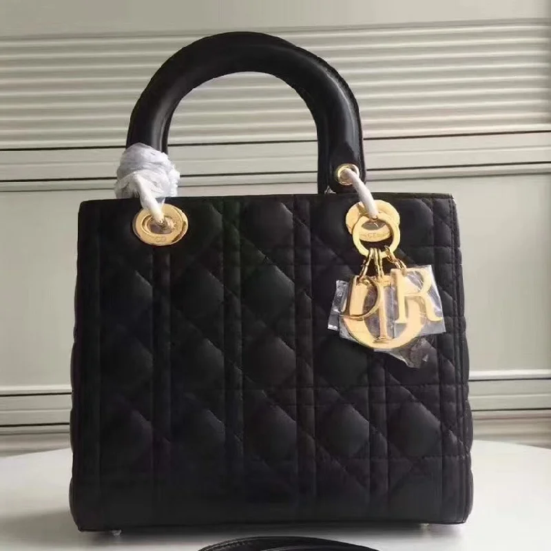 Trendsetting Christian Dior crossbody bags with a colorful strapDior Medium Lady Dior Bag In Black Lambskin